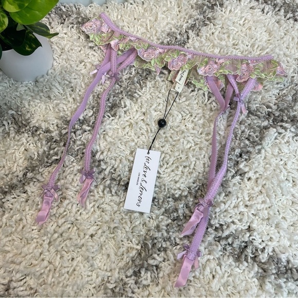 For Love and Lemons Lavender/Pink Floral Garter medium - Picture 7 of 12